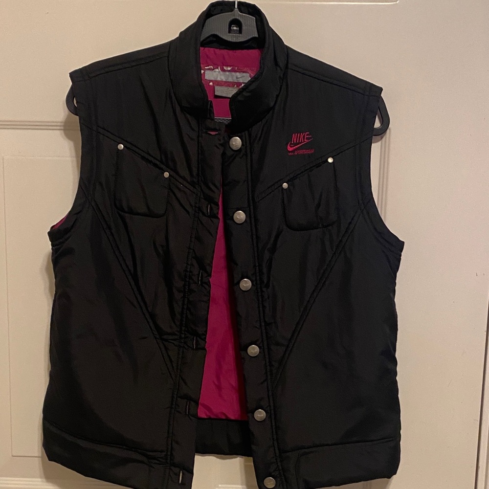 Nike Women's Black Vest with Pink Accents